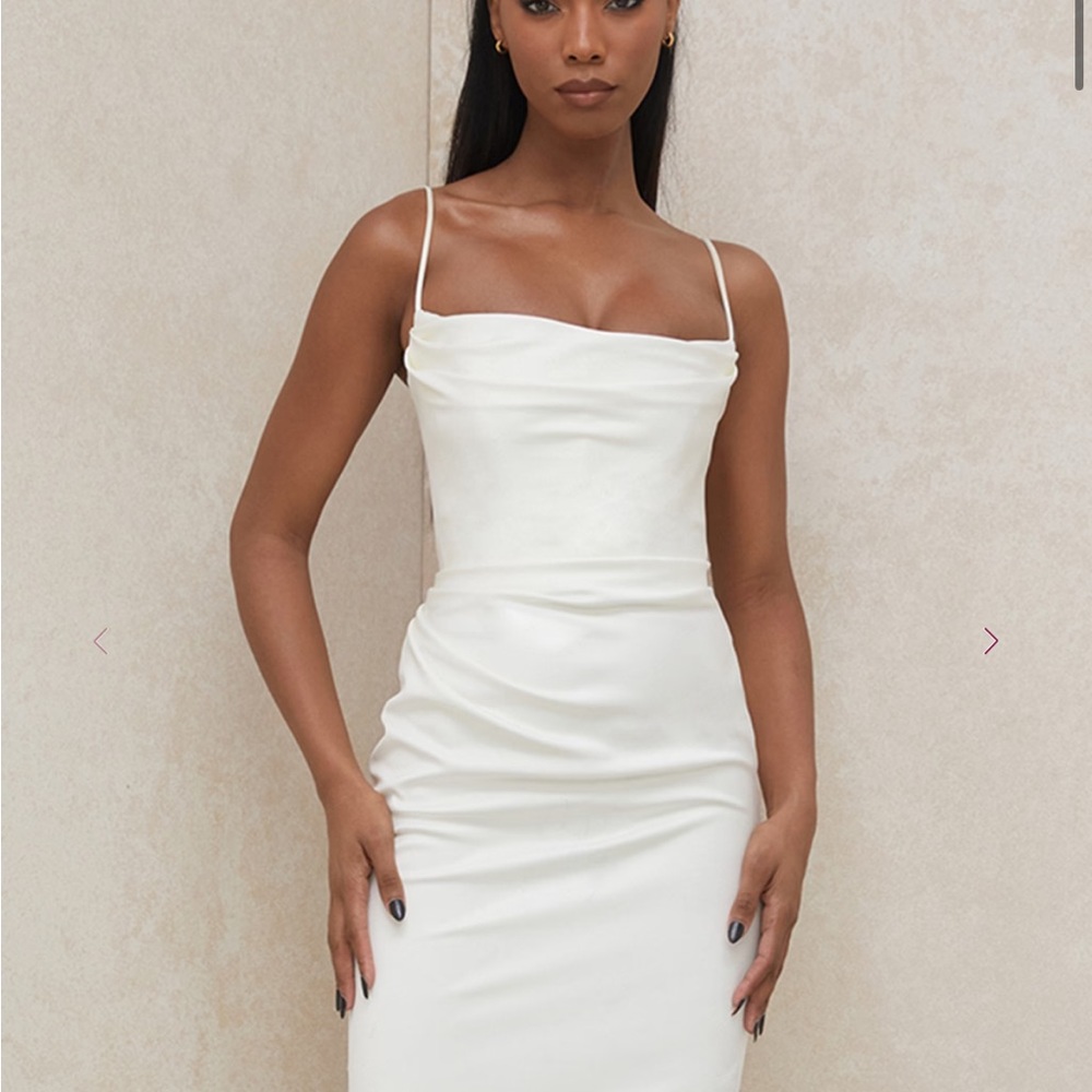 House of CB Cream Midi Dress